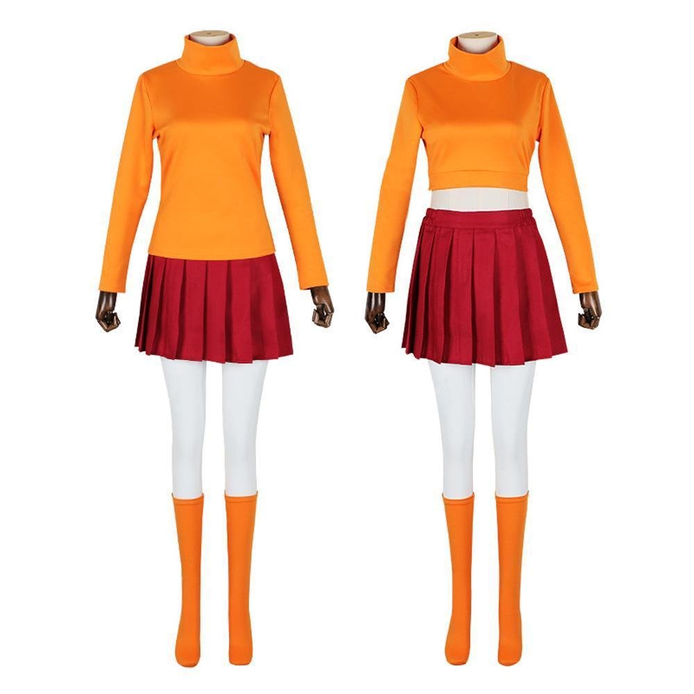 BuyScooby - Doo Velma Cosplay Costumes Cartoon Halloween Suit Outfit Sets Dress Up Uniform For Women Now Cheaper With 3 - 5 Days Ship - PajamasBuy