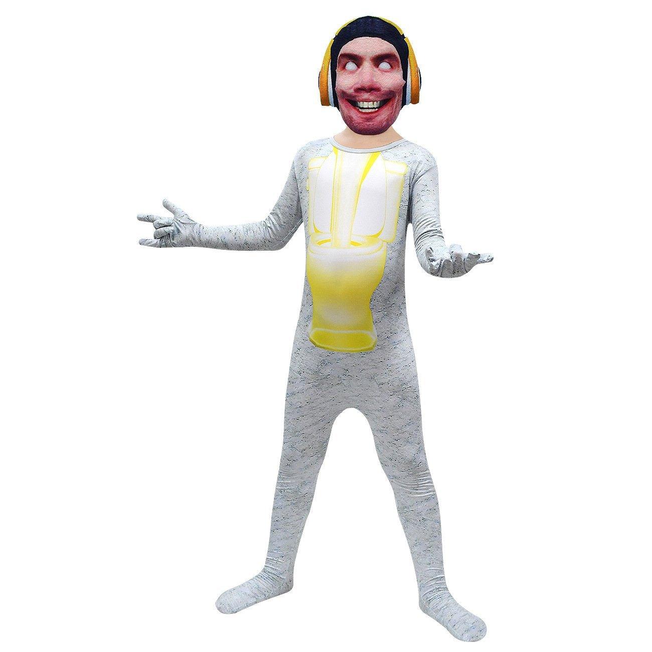 Skibidi Toilet White Jumpsuit Titan Tv man Cosplay Costume For Kids - Pajamasbuy