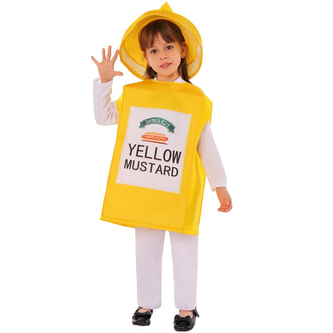 BuySmock Mustard Bottle Kids Funny Stage Cosplay Costumes Halloween Now Cheaper With 3 - 5 Days Ship - PajamasBuy