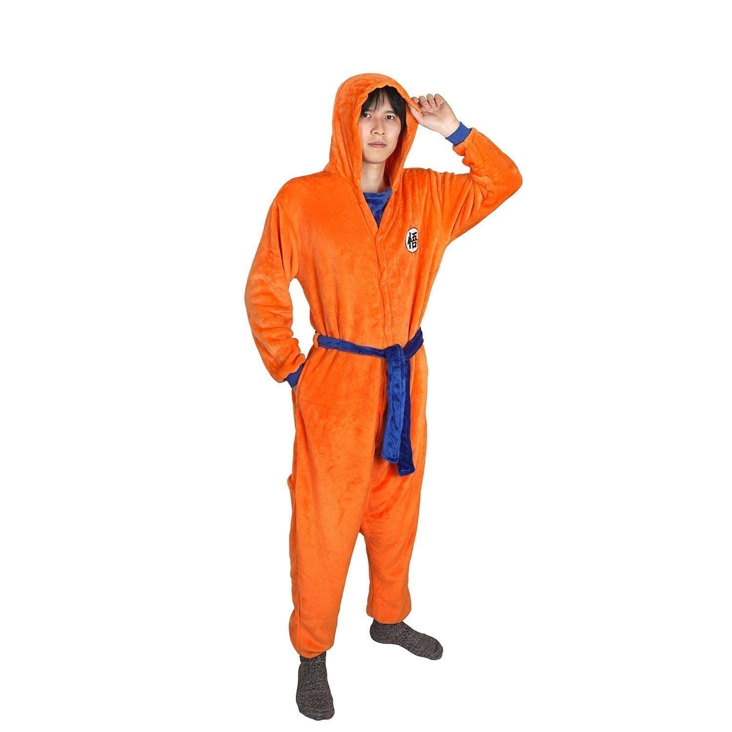 Son Goku Pajamas Anime Kigurumi Adult Unisex Onesie Flannel Sleepwear - Pajamasbuy