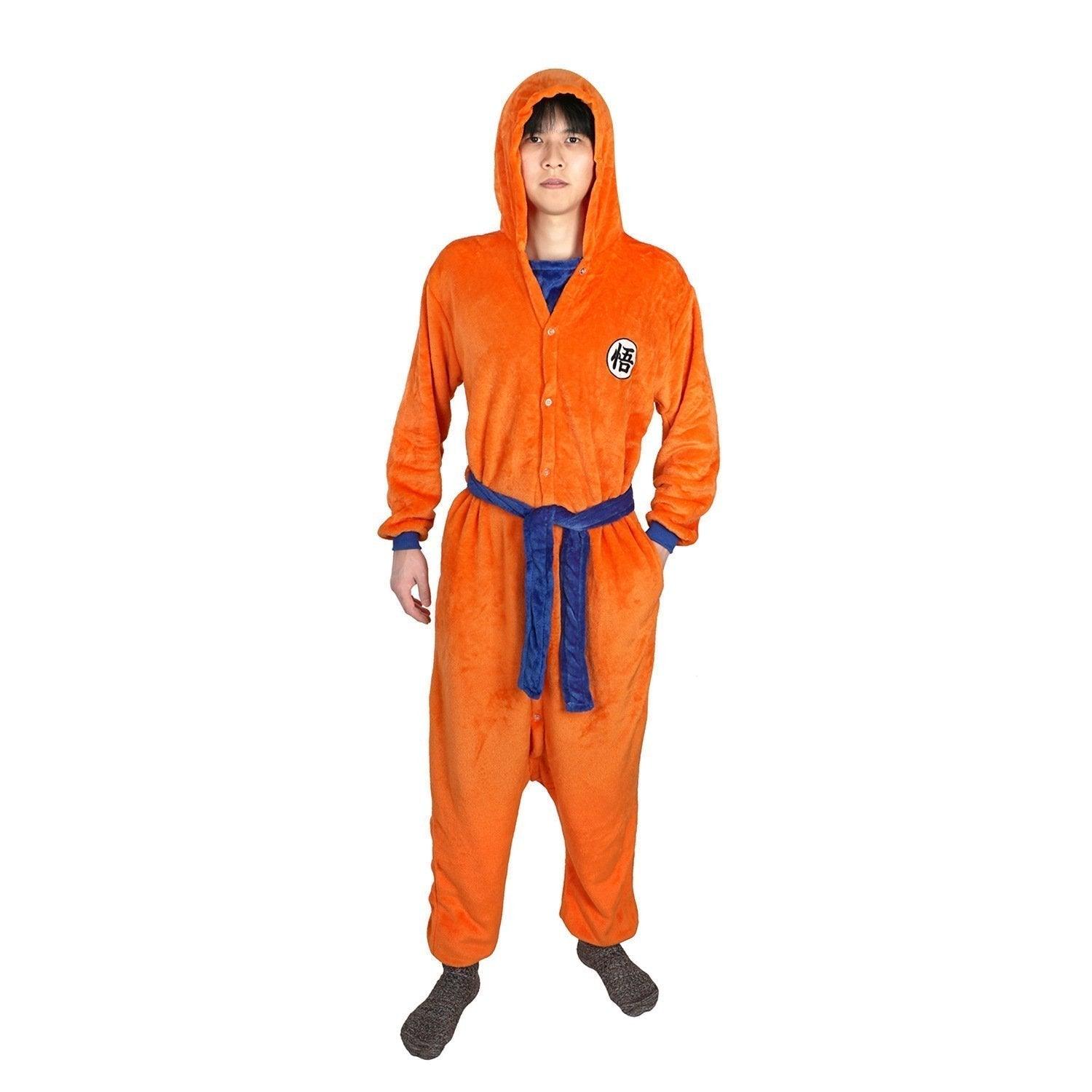 Son Goku Pajamas Anime Kigurumi Adult Unisex Onesie Flannel Sleepwear - Pajamasbuy