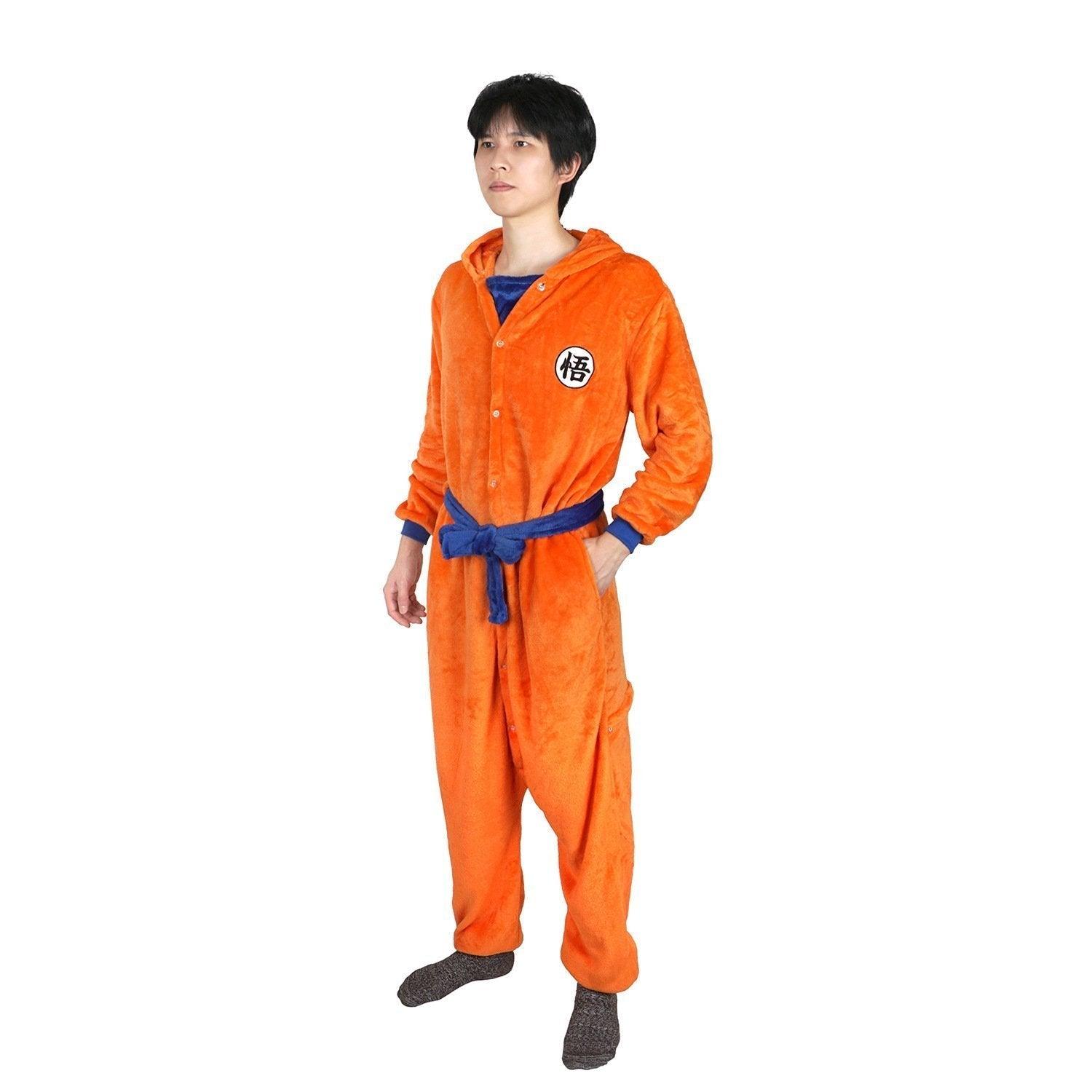 Son Goku Pajamas Anime Kigurumi Adult Unisex Onesie Flannel Sleepwear - Pajamasbuy