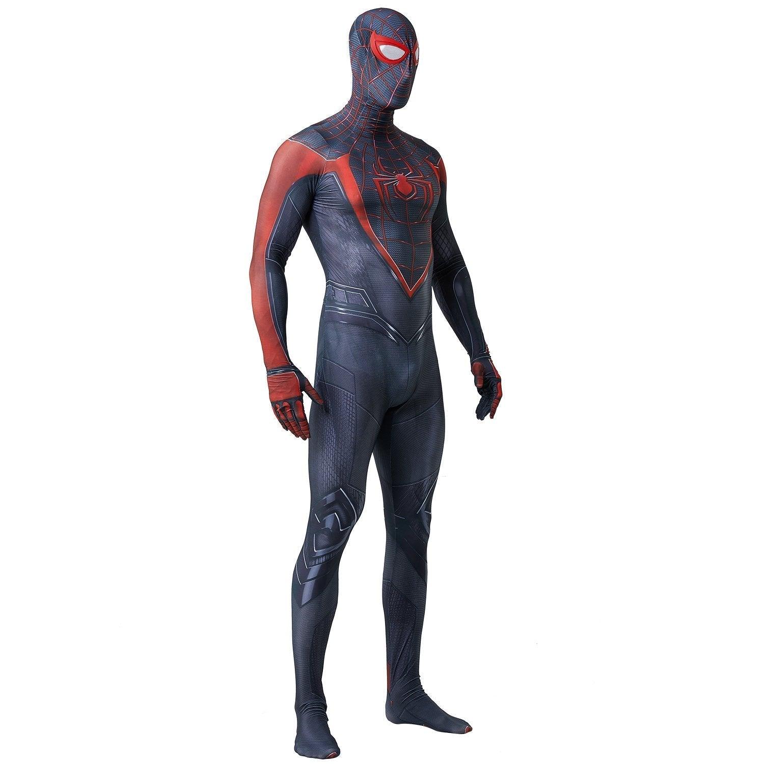 Spider - Man 2 Miles Morales Black Cosplay Jumpsuit Costume for Adults and Kids - Pajamasbuy