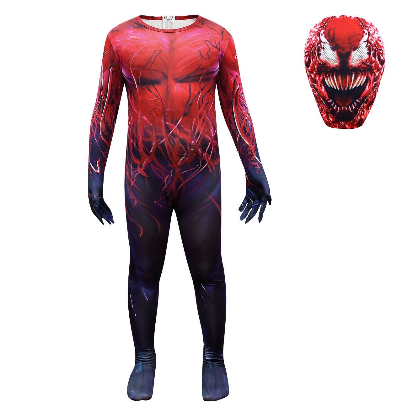 BuySpider - Man CARNAGE RED VENOM Costume For Kids Deluxe Zentai Cosplay Jumpsuits With Head Mask Halloween Now Cheaper With 3 - 5 Days Ship - PajamasBuy