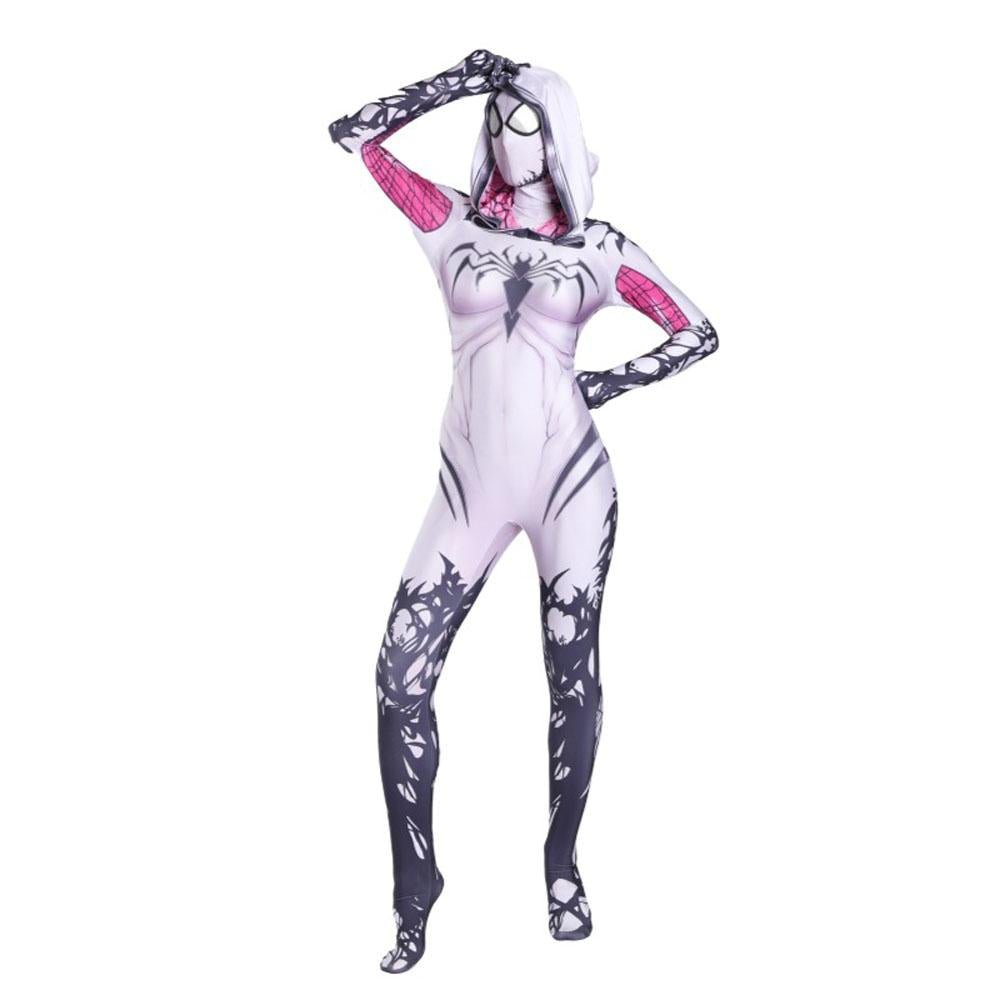 BuySpider - man Gwen Stacy Costume Costume Zentai Jumpsuit Bodysuit Adult Kids Now Cheaper With 3 - 5 Days Ship - PajamasBuy