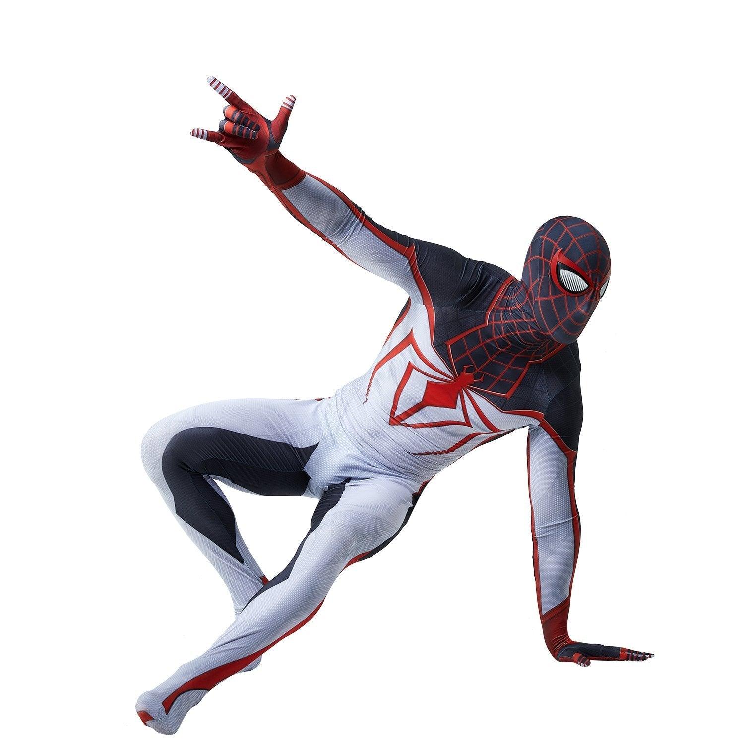 Spider - Man PS5 Game Miles Morales Tight Jumpsuit Costume for Adults and Kids - Pajamasbuy