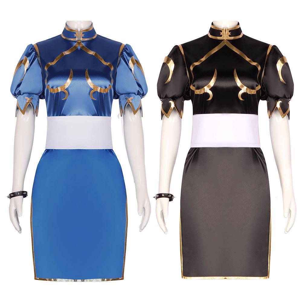 Street Fighter Chun Li Cheongsam Cosplay Costume Outfits Halloween Carnival Suit - Pajamasbuy