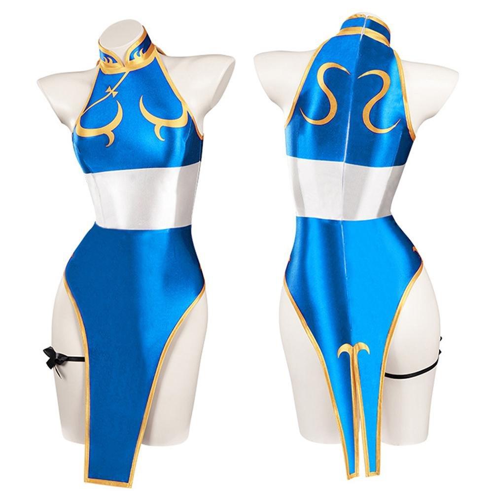 Street Fighter Chun - Li Swimsuit Cosplay Costume Swimwear Outfits - Pajamasbuy