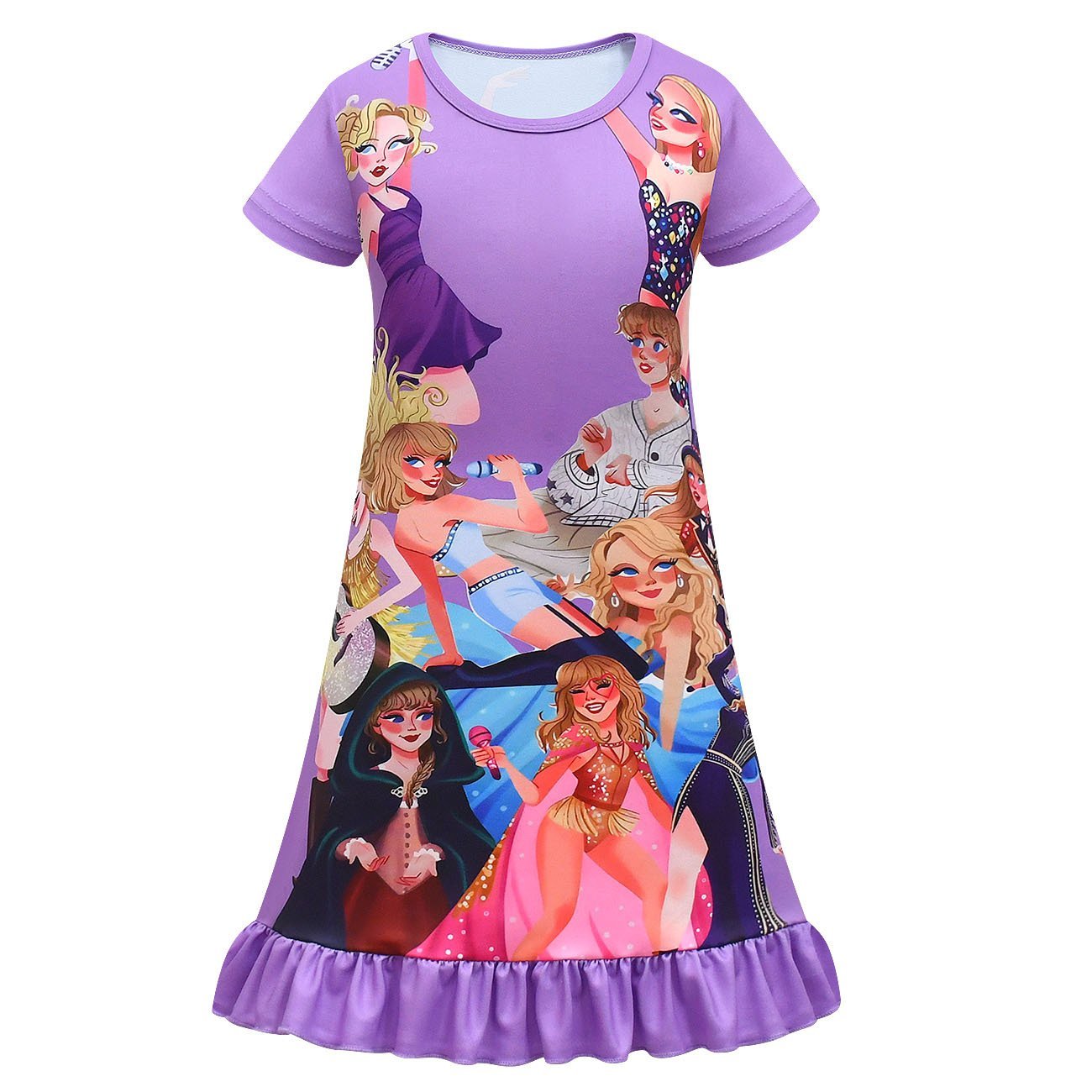 BuyTaylor Swift Pajama Dress Cosplay Costumes Printing Kids Now Cheaper With 3 - 5 Days Ship - PajamasBuy