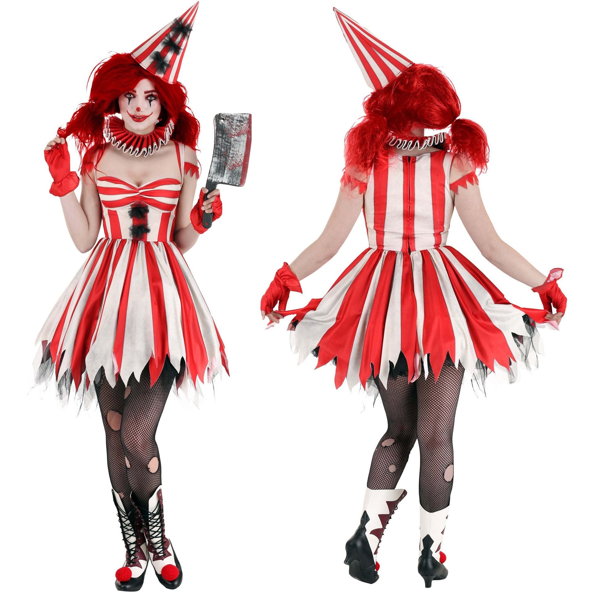 BuyTerrifier Circus Female Clown Costume Vampire Halloween Cosplay Now Cheaper With 3 - 5 Days Ship - PajamasBuy