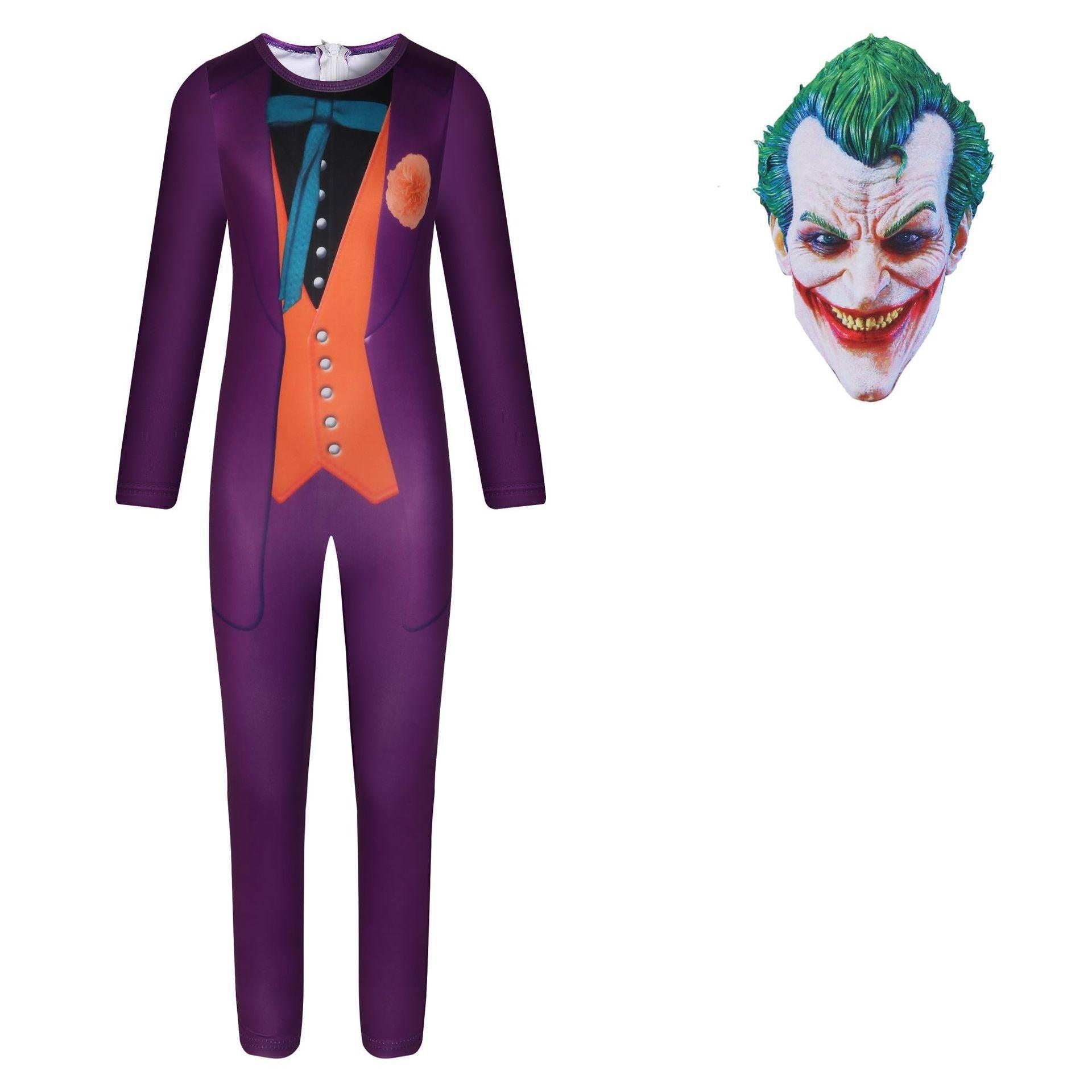 The Dark Knight Joker Cosplay Costume Halloween Jumpsuit Kids Bodysuit - Pajamasbuy