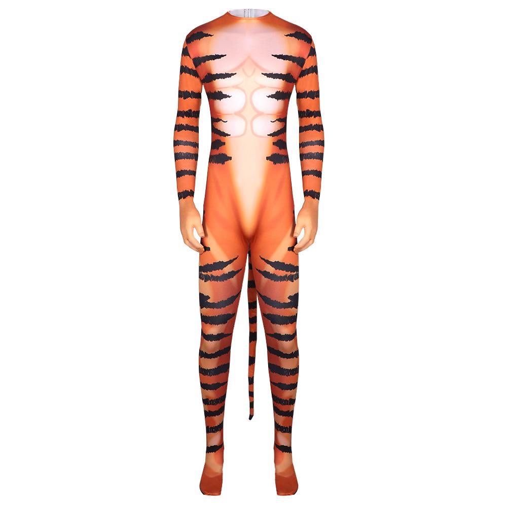 BuyTiger Stripes Animal Cosplay Zentai Costume Jumpsuit Bodysuit Outfits Adult Now Cheaper With 3 - 5 Days Ship - PajamasBuy