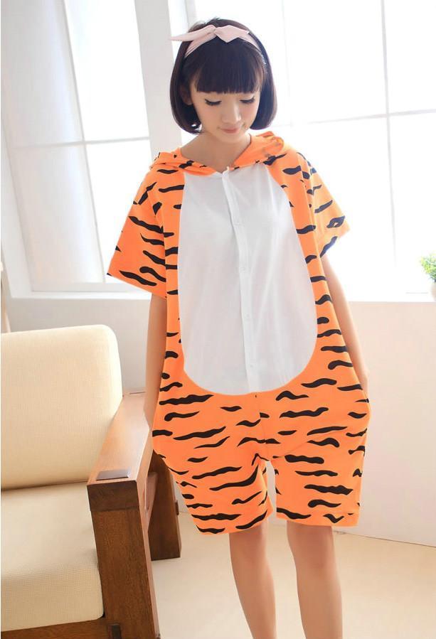 BuyTigger Pajamas Onesie Hoodie Kigurumi Short Sleeve Costume Now Cheaper With 3 - 5 Days Ship - PajamasBuy