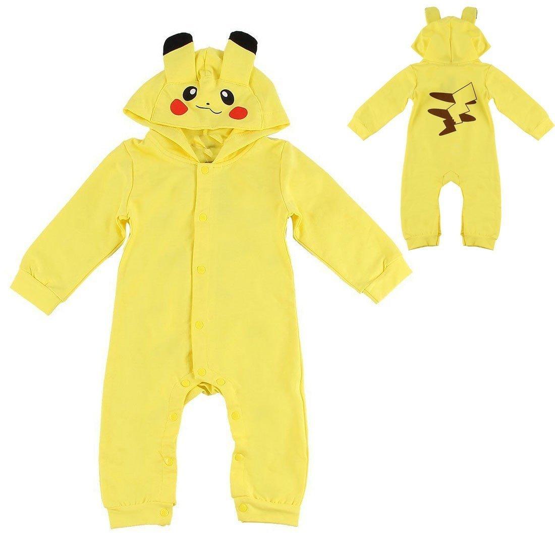 Toddler Infant Baby Onesies Romper Hooded Pikachu costume - Pajamasbuy