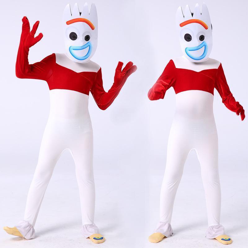 Toy Story 4 Forky Cosplay Costume Elastic Zentai Jumpsuit for Kids - Pajamasbuy