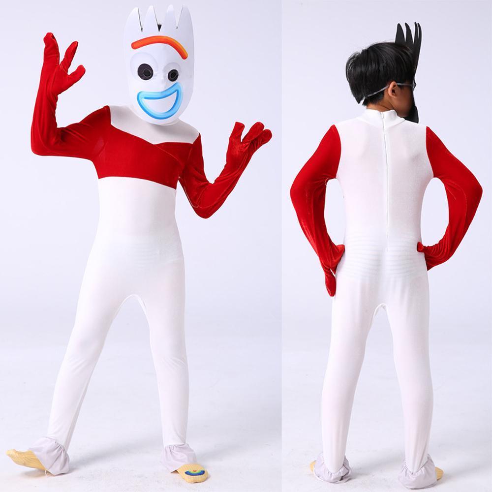 Toy Story 4 Forky Cosplay Costume Elastic Zentai Jumpsuit for Kids - Pajamasbuy