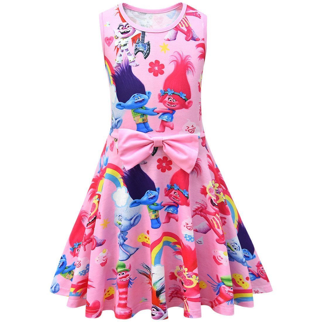 BuyTrolls 2 Kids Sleeveless Cartoon Vest Skirt Printed Princess Party Dress Now Cheaper With 3 - 5 Days Ship - PajamasBuy