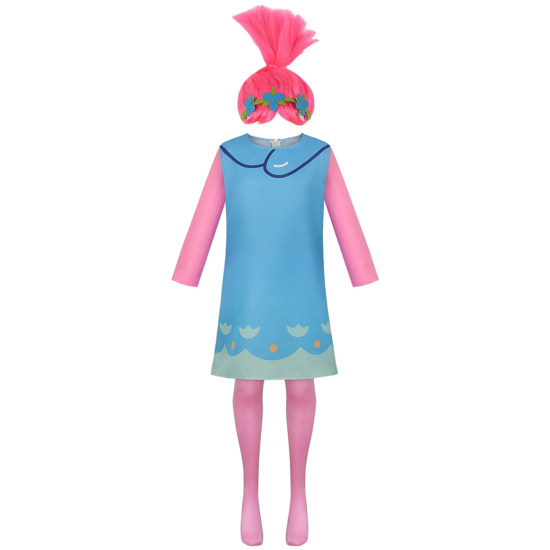 BuyTrolls Princess Poppy Branch Cosplay costume dress For kid Now Cheaper With 3 - 5 Days Ship - PajamasBuy