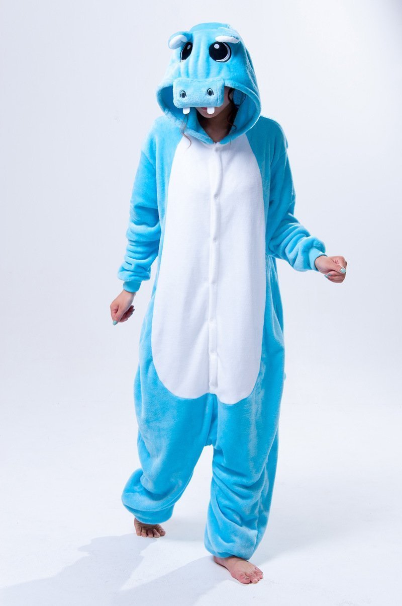 BuyUnisex Adult Hippo Onesies Hoodie kigurumi Costume Pajamas Now Cheaper With 3 - 5 Days Ship - PajamasBuy