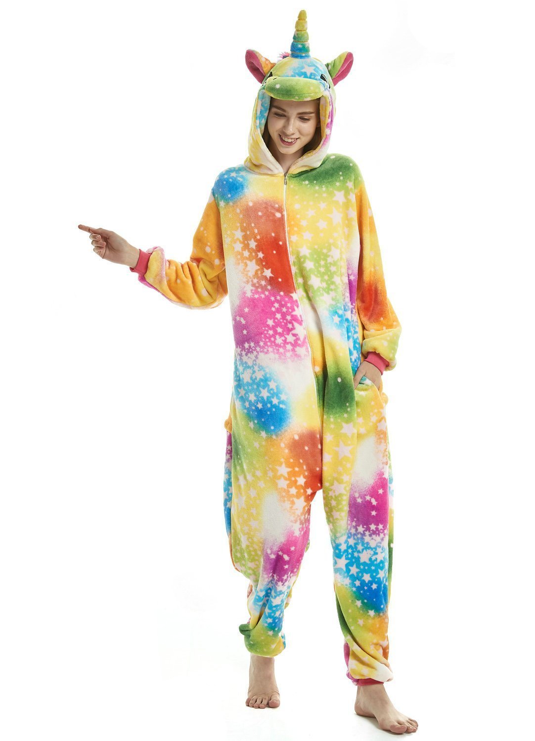 BuyUnisex - Adult Rainbow Unicorn Kigurumi Onesies Pajamas Now Cheaper With 3 - 5 Days Ship - PajamasBuy