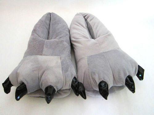 BuyUnisex Animal Totoro Grey cosplay Kigurumi fleece slippers shoes Now Cheaper With 3 - 5 Days Ship - PajamasBuy