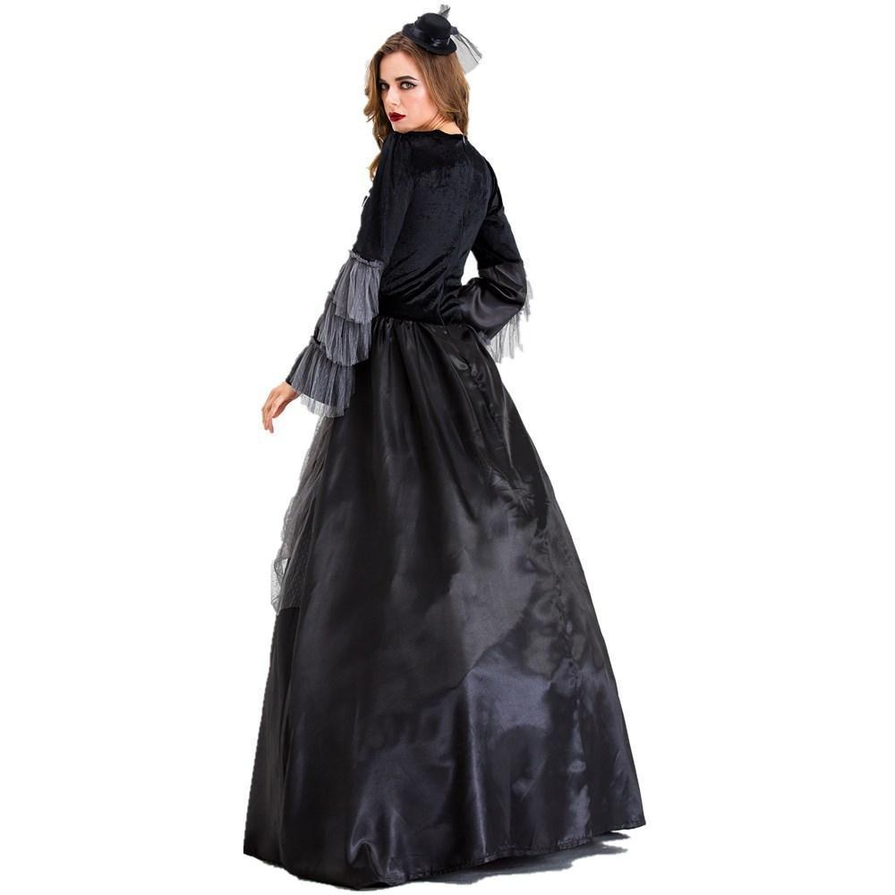 Vampires Costume Halloween Cosplay Dress Gothic Queen Outfit Gorgeous Elegant Witch Cosplay Costume - Pajamasbuy