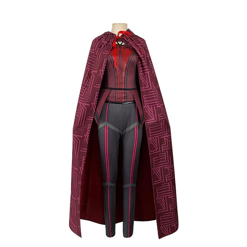 BuyWanda Maximoff Costume Cosplay Jumpsuit Red Witch Cloak Halloween Outfit for Woman Now Cheaper With 3 - 5 Days Ship - PajamasBuy