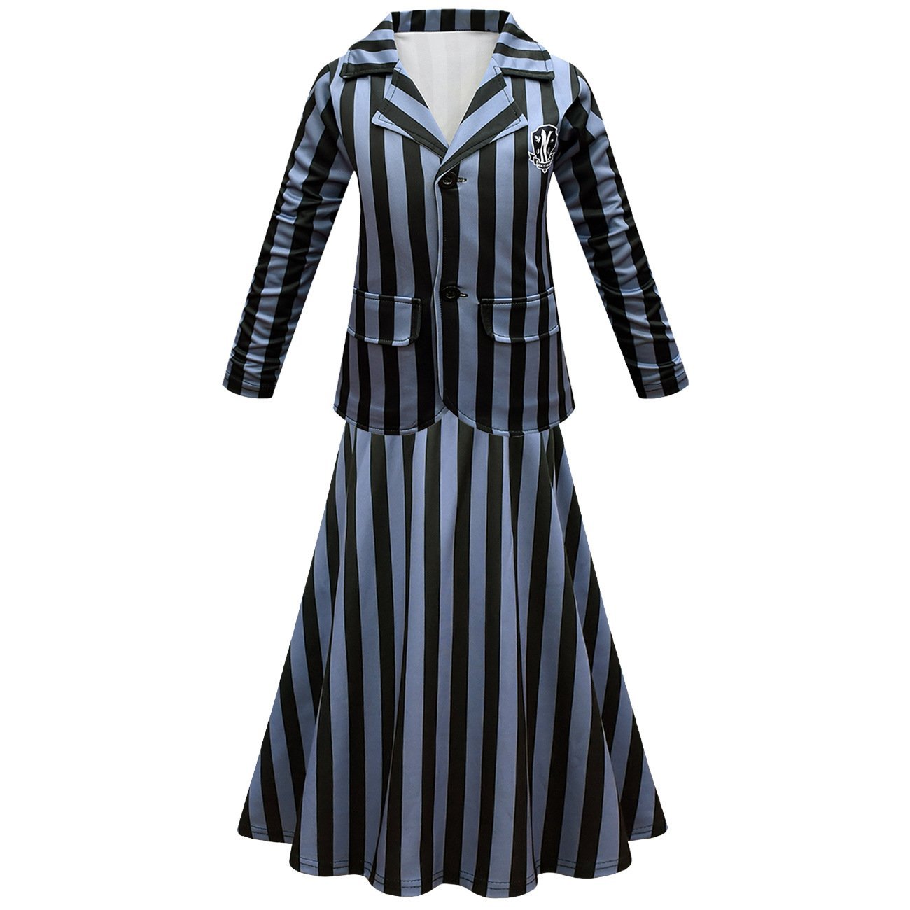 BuyWednesday Costume The Addams Family Cosplay Long Sleeve suit skirt For Kids Now Cheaper With 3 - 5 Days Ship - PajamasBuy