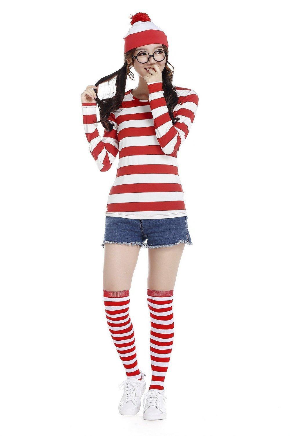 Where's Wally Wally Anime Cosplay Family Matching Costume - Pajamasbuy