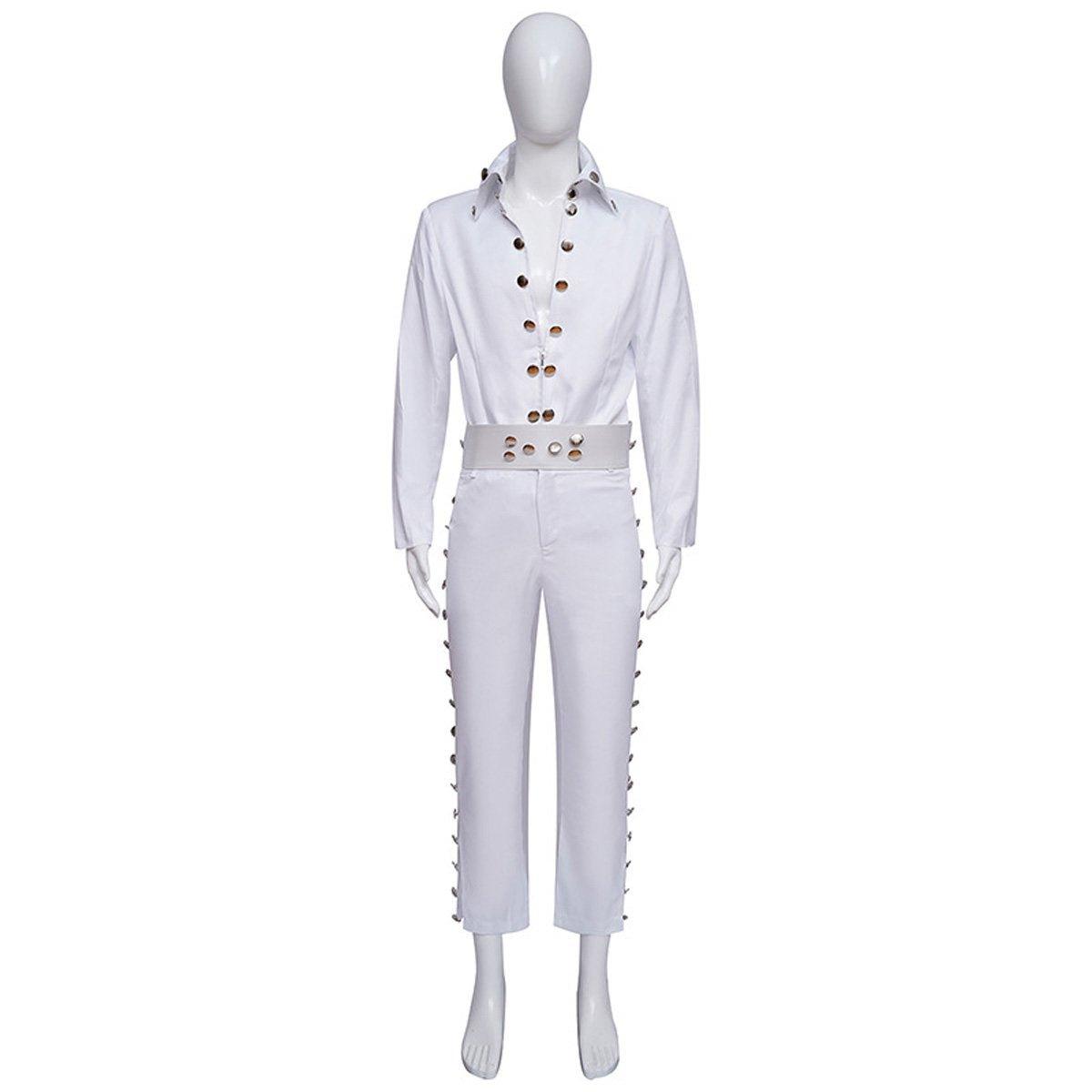 White Elvis Presley Halloween Carnival Suit Cosplay Costume For Adults - Pajamasbuy