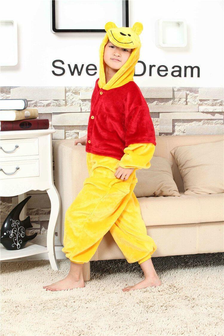 Winnie the Pooh Kids Onesies Hoodie Pajamas Kigurumi Costume - Pajamasbuy