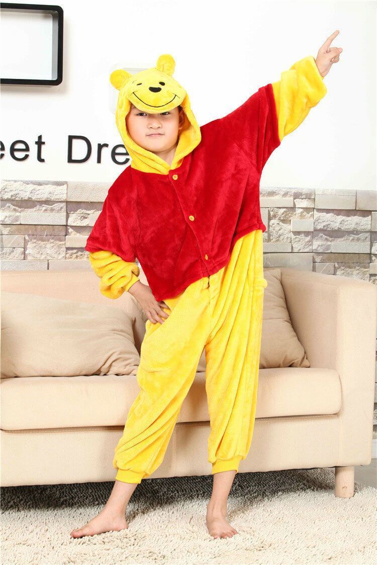 BuyWinnie the Pooh Kids Onesies Hoodie Pajamas Kigurumi Costume Now Cheaper With 3 - 5 Days Ship - PajamasBuy