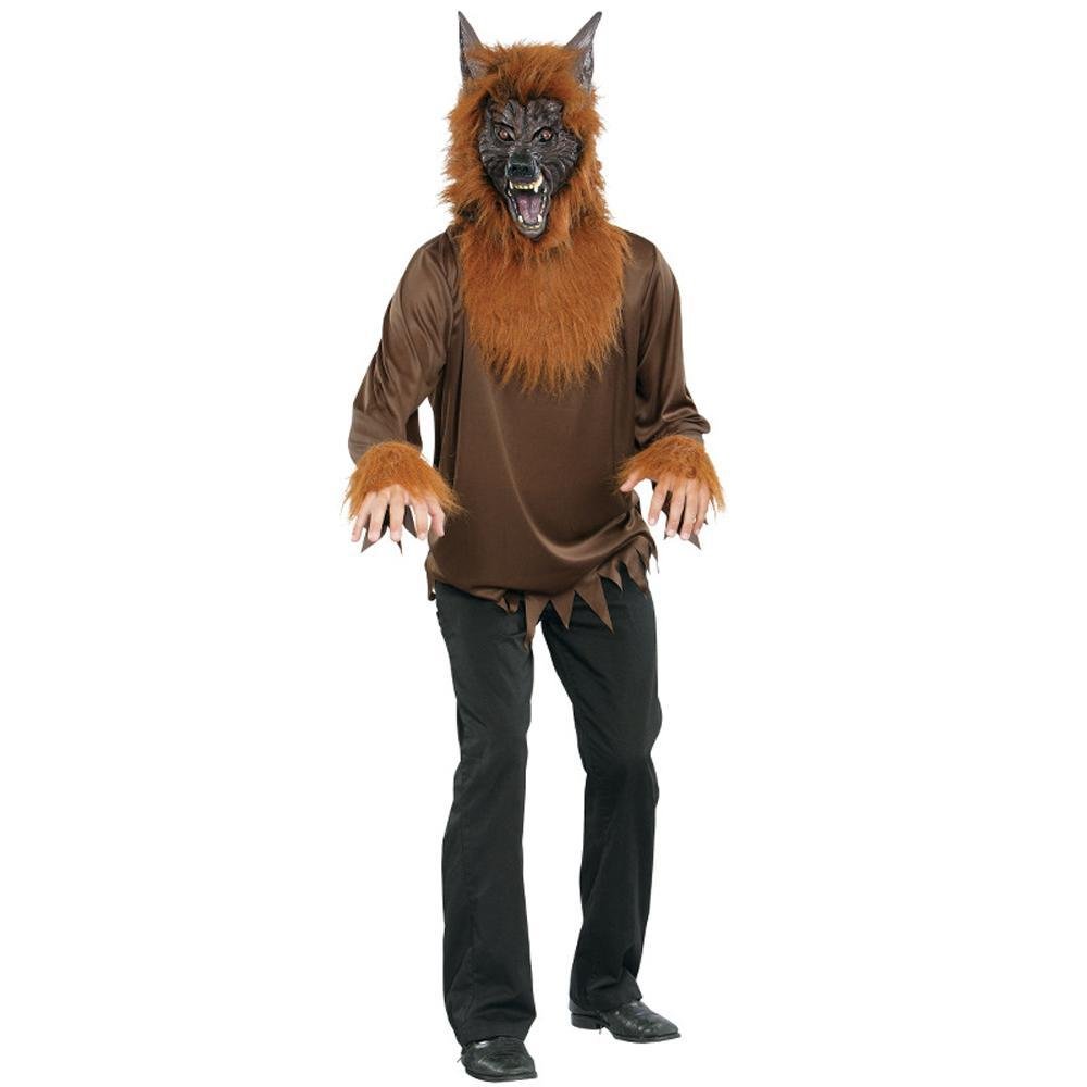 BuyWolf Men with mask costume suit brown werewolf Cosplay Halloween Costumes for adult Now Cheaper With 3 - 5 Days Ship - PajamasBuy