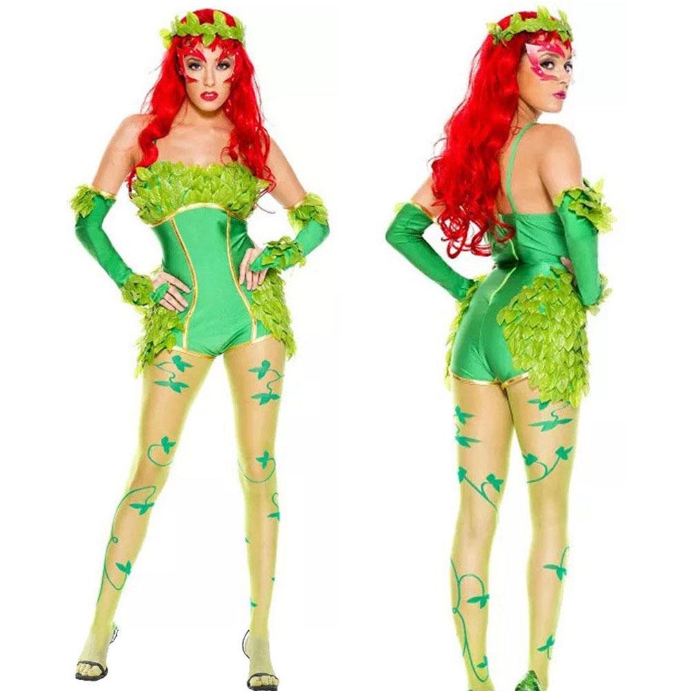 BuyWomen's Deluxe Poison Ivy Costume Jumpsuit Halloween Now Cheaper With 3 - 5 Days Ship - PajamasBuy