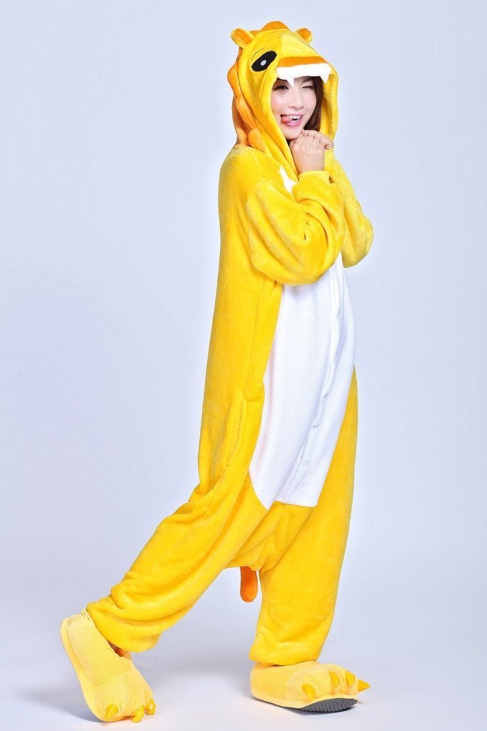 BuyYellow Lion Onesies Hoodie Pajamas Animal Costume Kigurumi Now Cheaper With 3 - 5 Days Ship - PajamasBuy